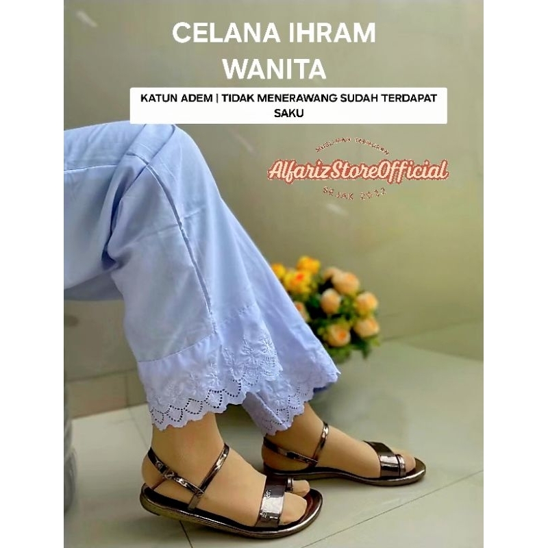 Celana Ihram Wanita Katun Adem Tidak Menerawang Sudah ada Saku BerResleting Haji & Umroh